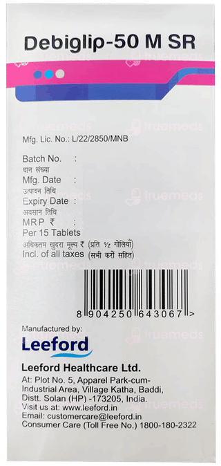 Debiglip 50 M Sr Tablet 15